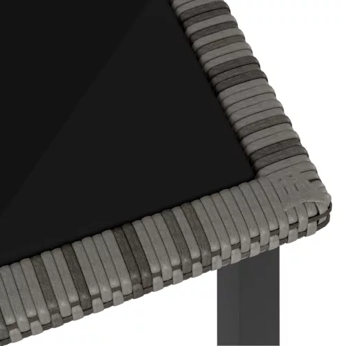 Szürke polyrattan kerti étkezőasztal 180 x 70 x 73 cm
