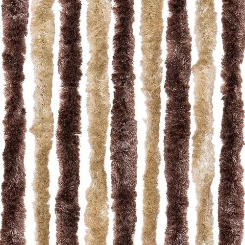 Bézs és világosbarna zsenília rovarfüggöny 90 x 200 cm