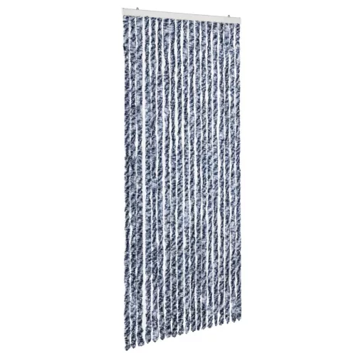 Kék és fehér zsenília rovarfüggöny 56 x 200 cm