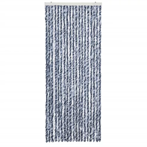 Kék és fehér zsenília rovarfüggöny 56 x 200 cm