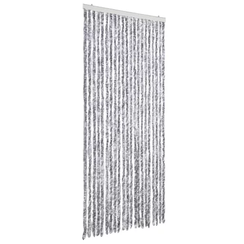 Fehér és szürke zsenília rovarfüggöny 90 x 200 cm
