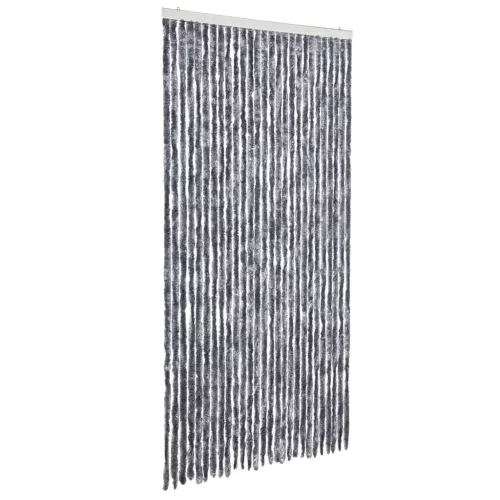 Ezüstszínű zsenília rovarfüggöny 118 x 220 cm