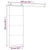 ESG üveg és alumínium tolóajtó fémszerelvény-szettel 76x205 cm