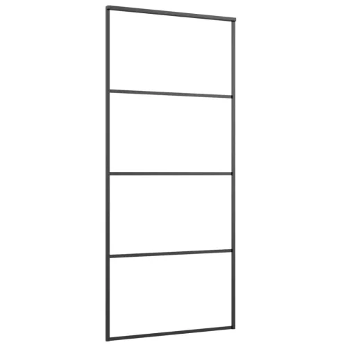 ESG üveg és alumínium tolóajtó fémszerelvény-szettel 90x205 cm