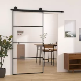   ESG üveg-alumínium tolóajtó fémszerelvény-szettel 102,5x205 cm