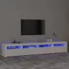 Fehér TV-szekrény LED-lámpákkal 240x35x40 cm
