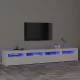 Fehér TV-szekrény LED-lámpákkal 240x35x40 cm