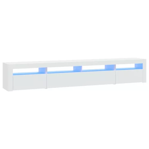 Fehér TV-szekrény LED-lámpákkal 240x35x40 cm