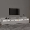 Fehér TV-szekrény LED-lámpákkal 240x35x40 cm