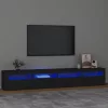 Fekete TV-szekrény LED-lámpákkal 240x35x40 cm
