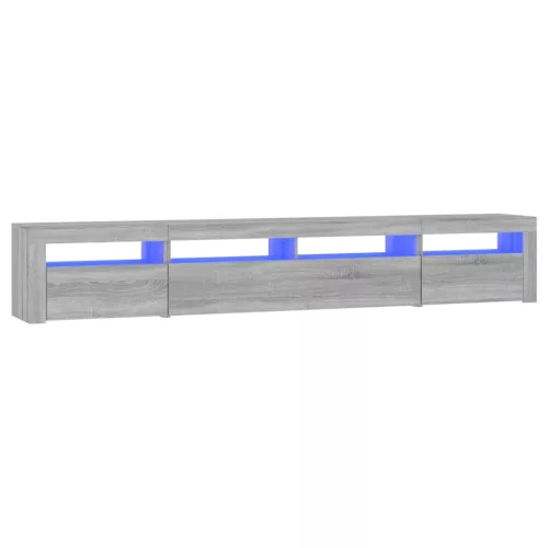 Szürke sonoma színű TV-szekrény LED-lámpákkal 240x35x40 cm