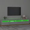 Szürke sonoma színű TV-szekrény LED-lámpákkal 240x35x40 cm