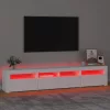 Fekete TV-szekrény LED-világítással 210x35x40 cm