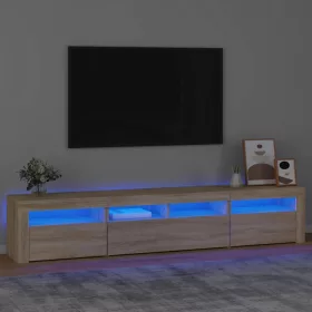   Sonoma tölgy színű TV-szekrény LED-lámpákkal 210x35x40 cm