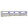 Betonszürke TV-szekrény LED lámpákkal 210x35x40 cm