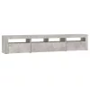 Betonszürke TV-szekrény LED lámpákkal 210x35x40 cm