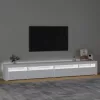 Fehér TV-szekrény LED-lámpákkal 270x35x40 cm