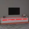 Fehér TV-szekrény LED-lámpákkal 270x35x40 cm