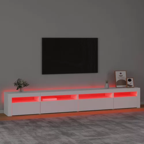 Fehér TV-szekrény LED-lámpákkal 270x35x40 cm