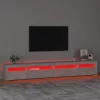 Betonszürke TV-szekrény LED lámpákkal 270x35x40 cm