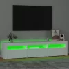 Fehér TV-szekrény LED-lámpákkal 180x35x40 cm