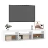 Fehér TV-szekrény LED-lámpákkal 180x35x40 cm
