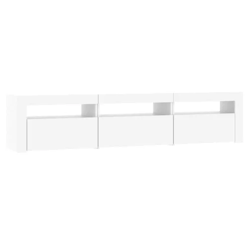 Fehér TV-szekrény LED-lámpákkal 180x35x40 cm
