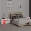 2 db fehér színű LED-lámpás éjjeliszekrény 70x36,5x40 cm