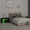 2 db fekete színű LED-lámpás éjjeliszekrény 70x36,5x40 cm