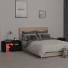 2 db fekete színű LED-lámpás éjjeliszekrény 70x36,5x40 cm