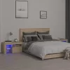 2 db sonoma tölgy színű LED-lámpás éjjeliszekrény 70x36,5x40 cm