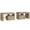 2 db sonoma tölgy színű LED-lámpás éjjeliszekrény 70x36,5x40 cm