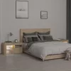 2 db sonoma tölgy színű LED-lámpás éjjeliszekrény 70x36,5x40 cm