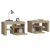 2 db sonoma tölgy színű LED-lámpás éjjeliszekrény 70x36,5x40 cm