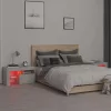 2 db betonszürke LED-lámpás éjjeliszekrény 70x36,5x40 cm