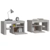 2 db betonszürke LED-lámpás éjjeliszekrény 70x36,5x40 cm
