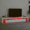 Fehér TV-szekrény LED-lámpákkal 260x36,5x40 cm