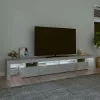 Betonszürke TV-szekrény LED lámpákkal 260x36,5x40 cm