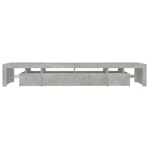 Betonszürke TV-szekrény LED lámpákkal 260x36,5x40 cm