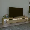 Sonoma tölgy színű TV-szekrény LED-lámpákkal 230x36,5x40 cm