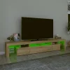 Sonoma tölgy színű TV-szekrény LED-lámpákkal 230x36,5x40 cm