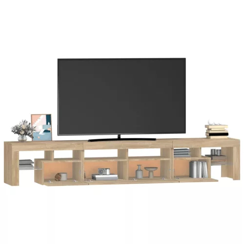 Sonoma tölgy színű TV-szekrény LED-lámpákkal 230x36,5x40 cm
