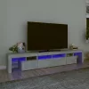 Betonszürke TV-szekrény LED lámpákkal 230x36,5x40 cm