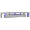 Betonszürke TV-szekrény LED lámpákkal 230x36,5x40 cm