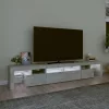 Betonszürke TV-szekrény LED lámpákkal 230x36,5x40 cm