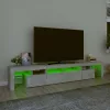 Betonszürke TV-szekrény LED lámpákkal 230x36,5x40 cm