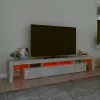 Betonszürke TV-szekrény LED lámpákkal 230x36,5x40 cm