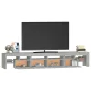 Betonszürke TV-szekrény LED lámpákkal 230x36,5x40 cm