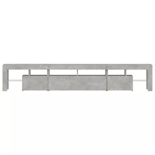 Betonszürke TV-szekrény LED lámpákkal 230x36,5x40 cm