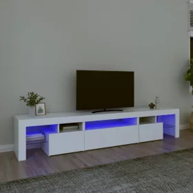Fehér TV-szekrény LED-lámpákkal 215x36,5x40 cm
